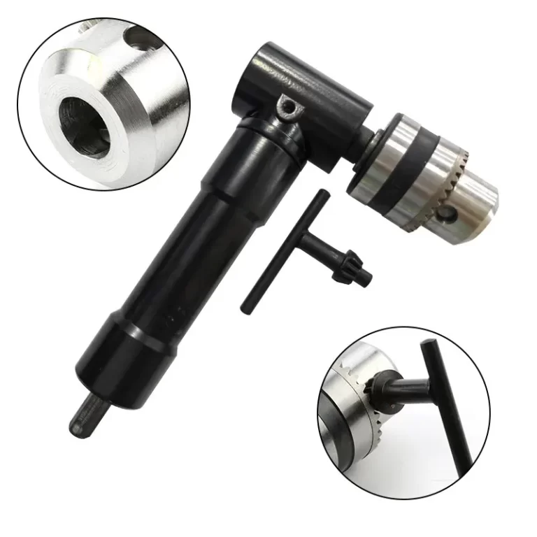 Perceuse électrique à angle droit, outil d'angle noir résistant à 90, outil de tournage en alliage d'aluminium, adaptateur de mandrin en fer, outil de propositions d'espace étroit 3
